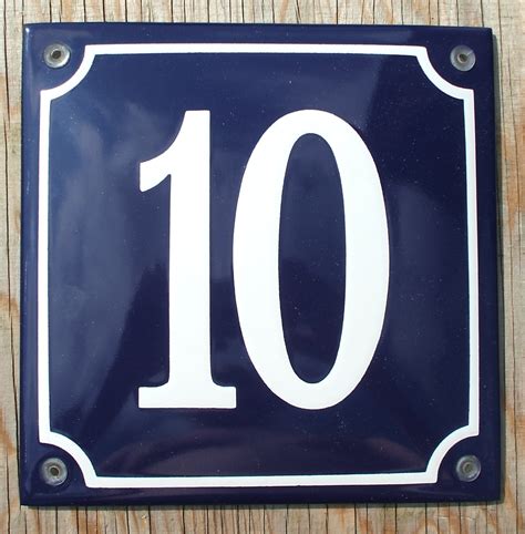 No 10 Blue 16x16cm Classic Enamels Signs