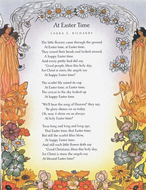 Religious Easter Print Christ Jesus Angels Daisy Chain Poem