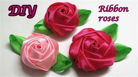 diy ribbon roses how to make satin ribbon roses kanzashi roses tutorial ribbon flower