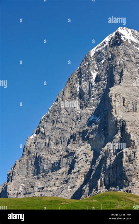 View From The Kleine Scheidegg At The Notorious Eiger North Face In The