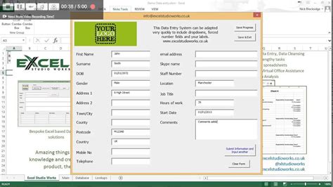 Excel Data Entry Form Youtube