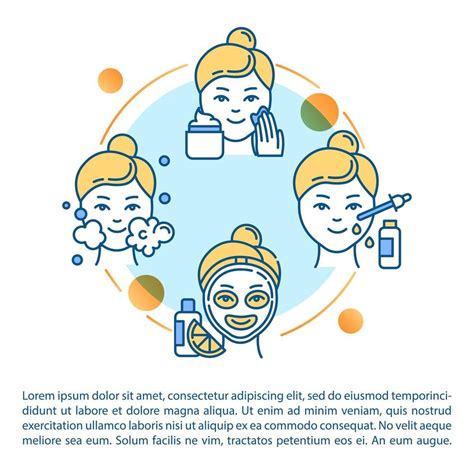 Skincare Routine Concept Icon With Text Lady Using Cosmetic Products