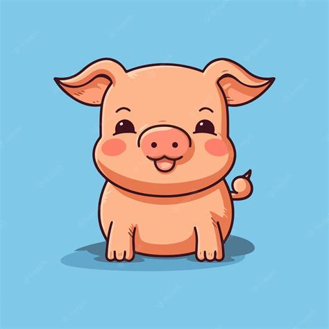 Premium Vector Cute Pig Cartoon Vector Illustration