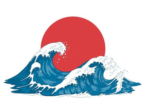 Japanese wave. japanese big waves, ragin... | Premium Vector #Freepik #vector #water
