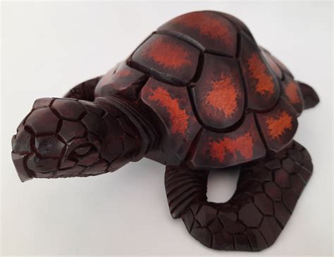 Wooden Sea Turtle Hand Carved Wood Art Handmade Home Decor Etsy