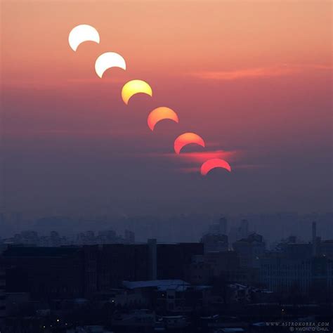 The Path Of The Jan 2010 Annular Solar Eclipse Ends In South Korea Sunset Gorgeous Sunset