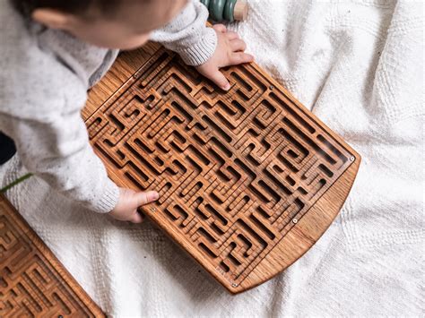 Wood Kids Maze Game Children T Marble Maze Game Birthday Etsy