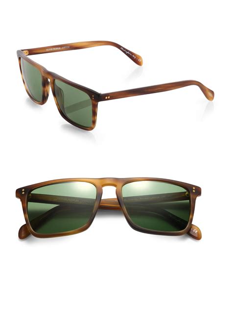 Oliver Peoples Bernardo Rectangle Sunglasses In Brown For Men Lyst