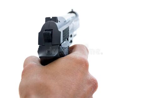 Male Hand Holding A Pistol Stock Photo Image Of Person 31152232