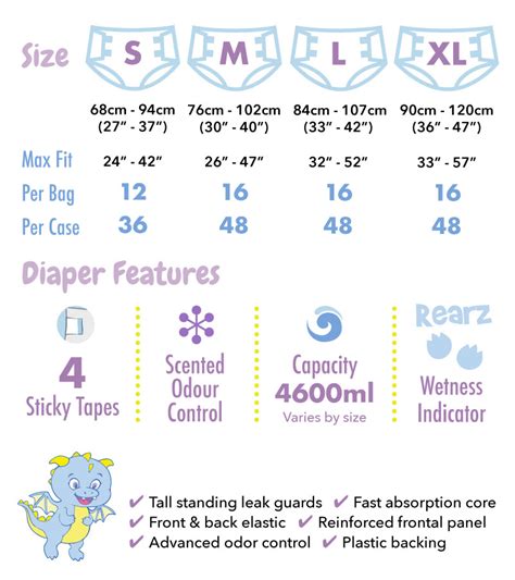 Rearz Lil Monsters Adult Diapers Size L Packsize Bag