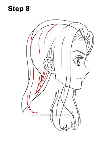How To Draw A Manga Girl With Long Hair Side View Step By Step