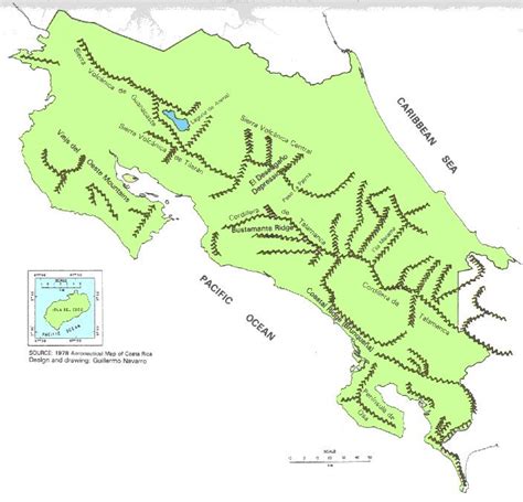 Conozca Costa Rica Mapa De Montañas
