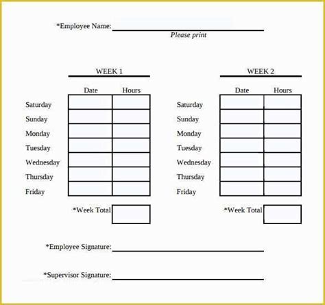 Free Blank Time Card Template Of Simple Timesheet Template Templates
