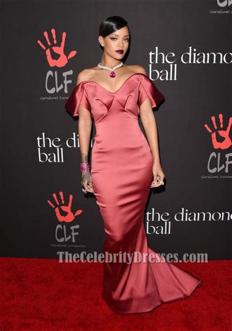 Rihanna Red Formal Dress Rihannas 1st Annual Diamond Ball Benefit