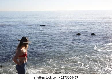 Girl Outside Beach Red Bikini Malibu Stock Photo Shutterstock