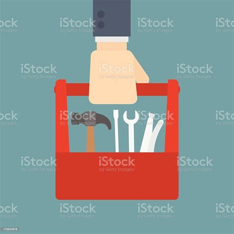Businessman Holding Tool Box Stock Illustration Download Image Now