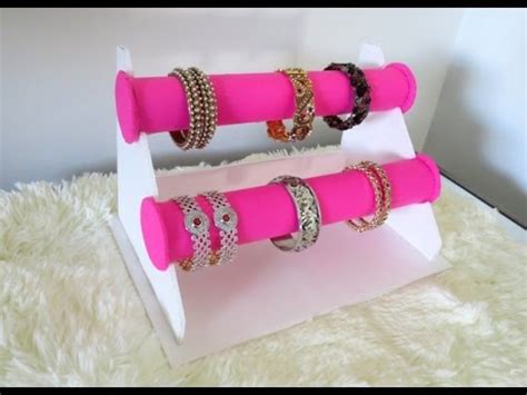These funky bracelets can be made with any items you find in your home and will make the perfect artsy diy bracelet for your mother's day crafts. DIY Bracelet Holder | Bangle Stand - YouTube