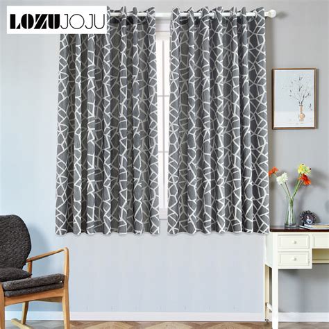 Short Semi Blackout Curtains For Bedroom Window Modern