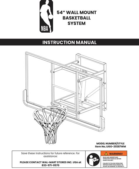 Instruction Manuals — Officially Licensed Nba Basketball Hoops