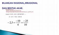 Pengertian Bilangan Rasional