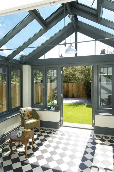 However, thanks to the choice you'll get, there are enough options to suit all of your conservatory flooring ideas. Beautiful contemporary conservatory with chequerboard ...