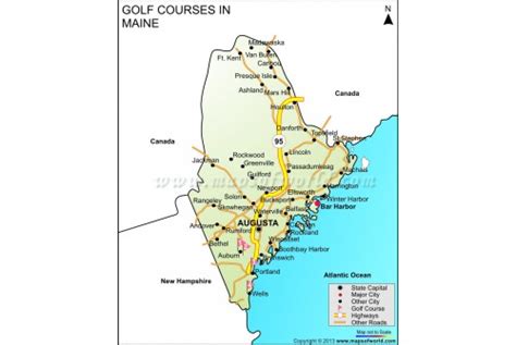 Buy Maine Golf Courses Map