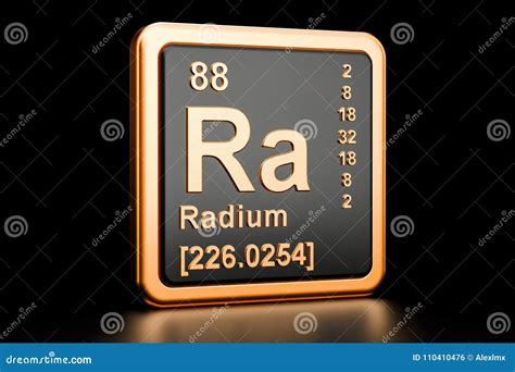 Radium Ra Chemical Element 3d Rendering Stock Illustration