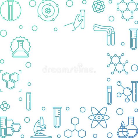 Chemistry Vector Creative Vertical Line Banner With Round Frame Stock
