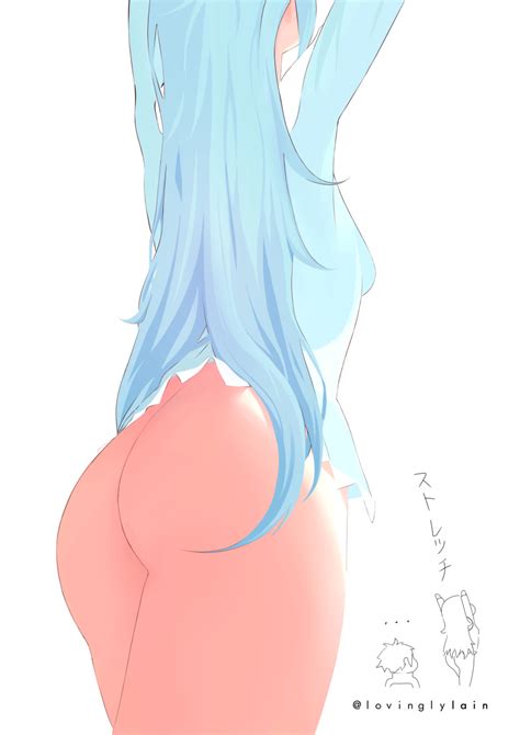 Rule 34 Aqua Konosuba Ass Big Ass Blue Hair Bottomless Facing Away