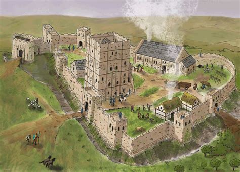 Newcastle Keep C13 Medieval Castle Art
