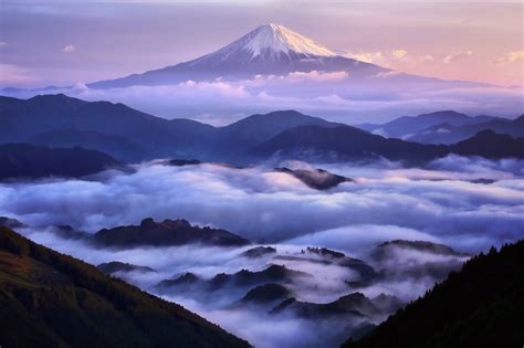 Mount Fuji Clouds Japan Mist Wallpapers Hd Desktop And Mobile