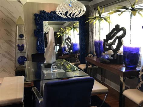 Our Napoleon Mirror Painted Blue In This Dining Room Designed By