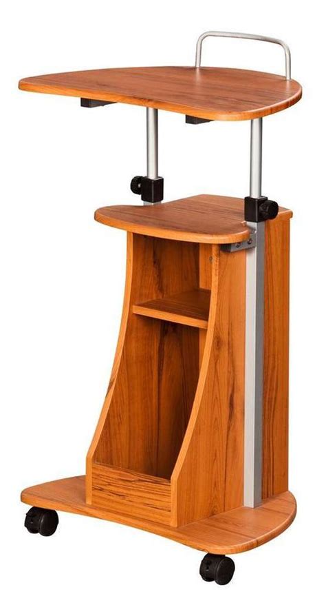 Desk features a steel frame for stability, durability, and strength. Portable Laptop Cart Desk Rolling Adjustable Office Table ...