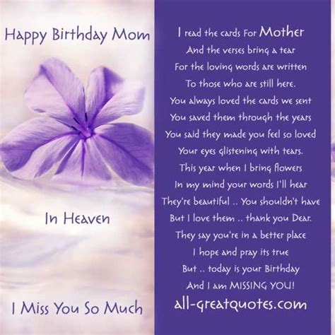Happy Birthday Mom In Heaven Quotes QuotesGram