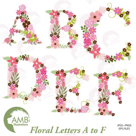 Mega Packs Wedding Florals Alphabet Letters A To Z