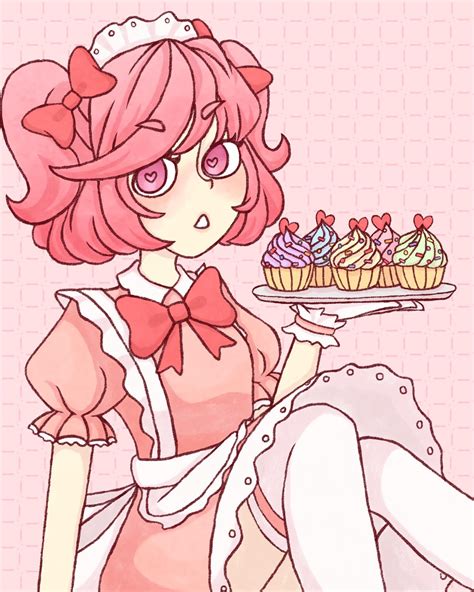 maid natsuki baked cupcakes chlomakisama on twitter r ddlc