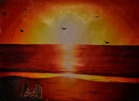Pencil Crayon Sunset By Link7788 On Deviantart