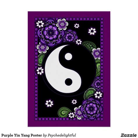 Purple Yin Yang Poster Zazzle Ca Yin Yang Art Yin Yang Life Poster