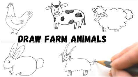 How To Draw Animals Follow Along Drawing For Kids Farm Animal