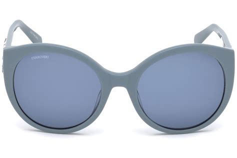 Sunglasses Polarized Fashion Sun Glasses Swarovski Shiny Light Blue Blue Women Sk0174 5784v