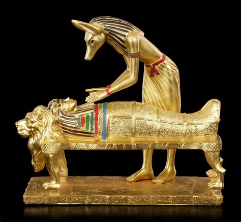 anubis figur bei mumifizierung goldfarben Ägyptischer gott deko statue ebay