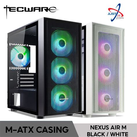 Tecware Nexus Air M Black White Tg Argb M Atx Case Shopee Philippines
