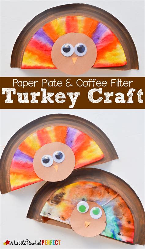 Free thanksgiving craft ideas for preschoolers. Paper Plate & Coffee Filter Thanksgiving Turkey Craft for ...