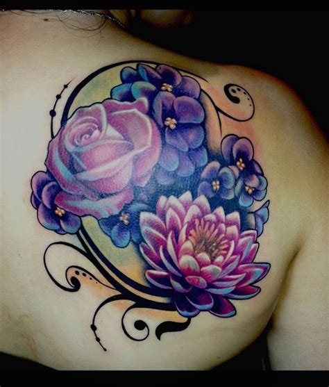 Not every design in easy to camouflage. Flower coverup | Purple rose tattoos, Cover up tattoos ...