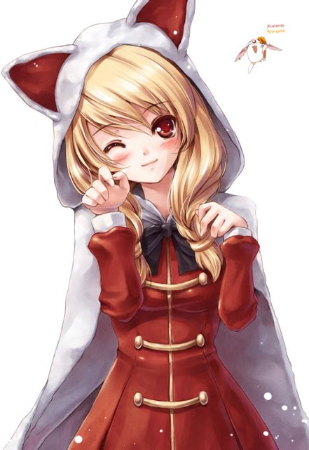 Download Anime Girl Blonde Anime Girl With Hoodie Png Image With No