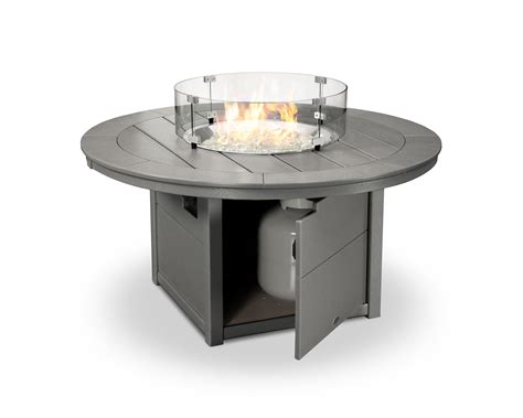 This fire pit table is made with a black granite tile and gray supercast top, which you can use when the fire pit is not in use. POLYWOOD® Round 48" Fire Pit Table - CTF48R | POLYWOOD ...