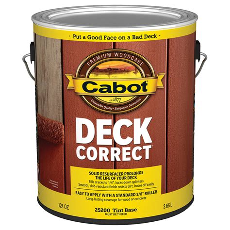 1 Gal Cabot Stains 25200 Tint Base Deck Correct Deck Coating Exterior