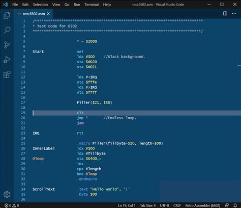 Using Retro Assembler With Visual Studio Code Engine Designs