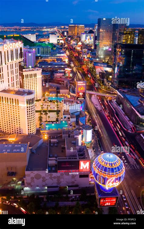 Las Vegas Strip Night Aerial Hi Res Stock Photography And Images Alamy