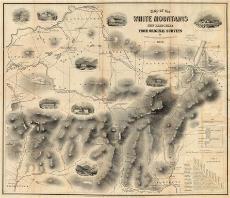 Map Of The White Mountains New Hampshire From Original